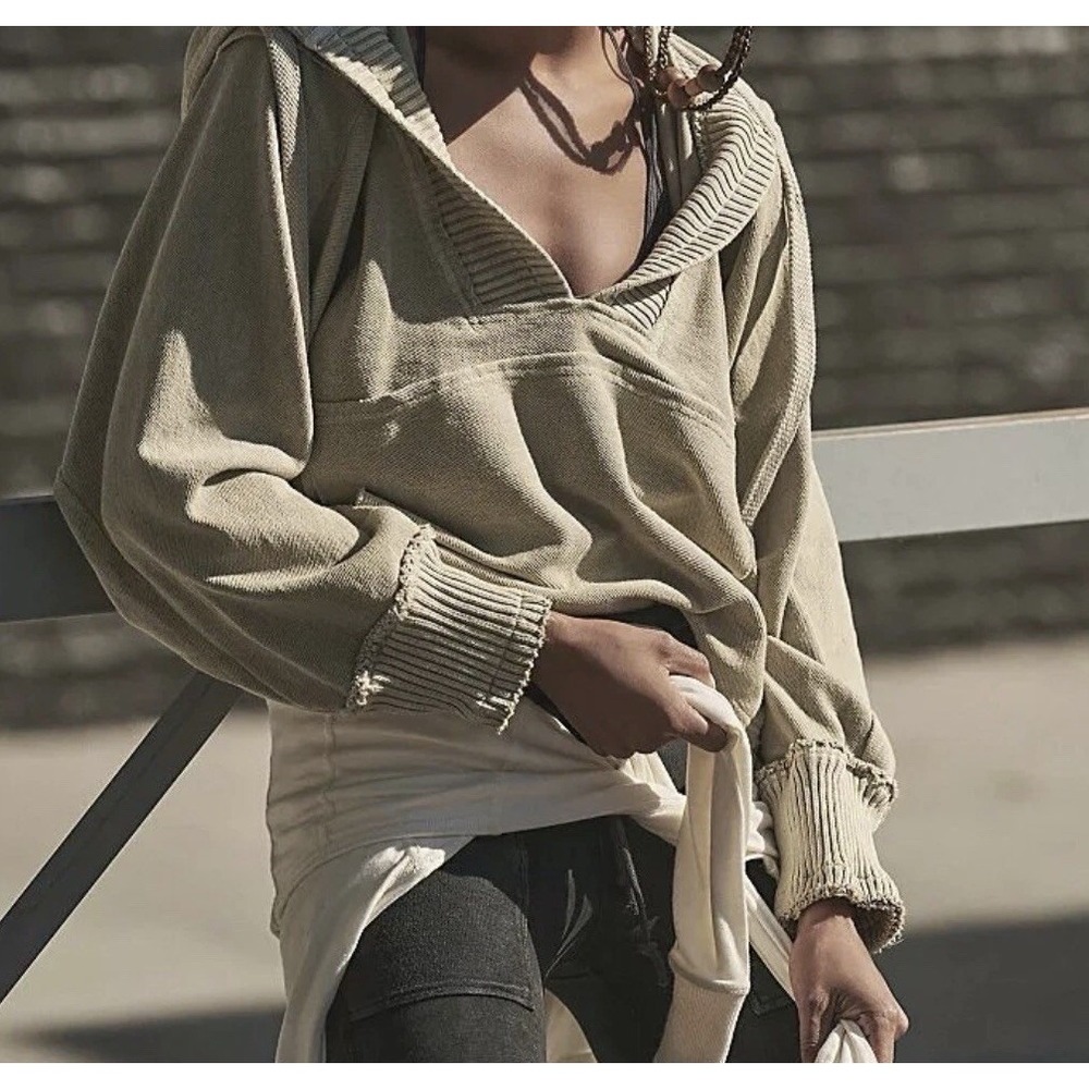 FP Movement Timko Hoodie Distressed Oversized Cropped Pullover Hoodie Size S
